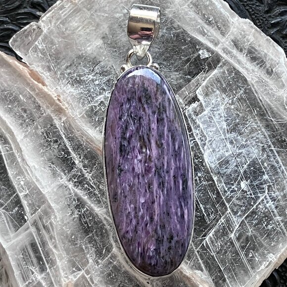 Charoite Purple Stone Jewelry Crystal Pendant - Picture 1 of 8